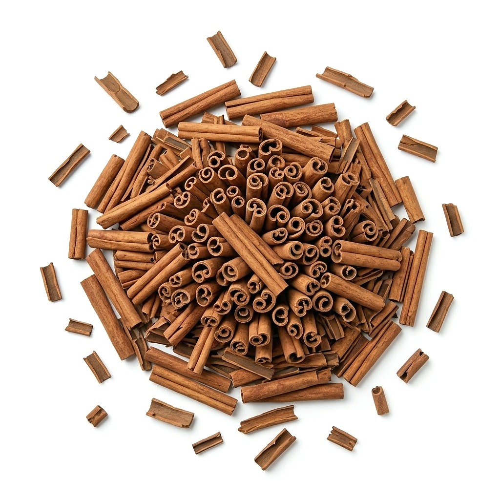 Premium cinnamon heaped in a circle