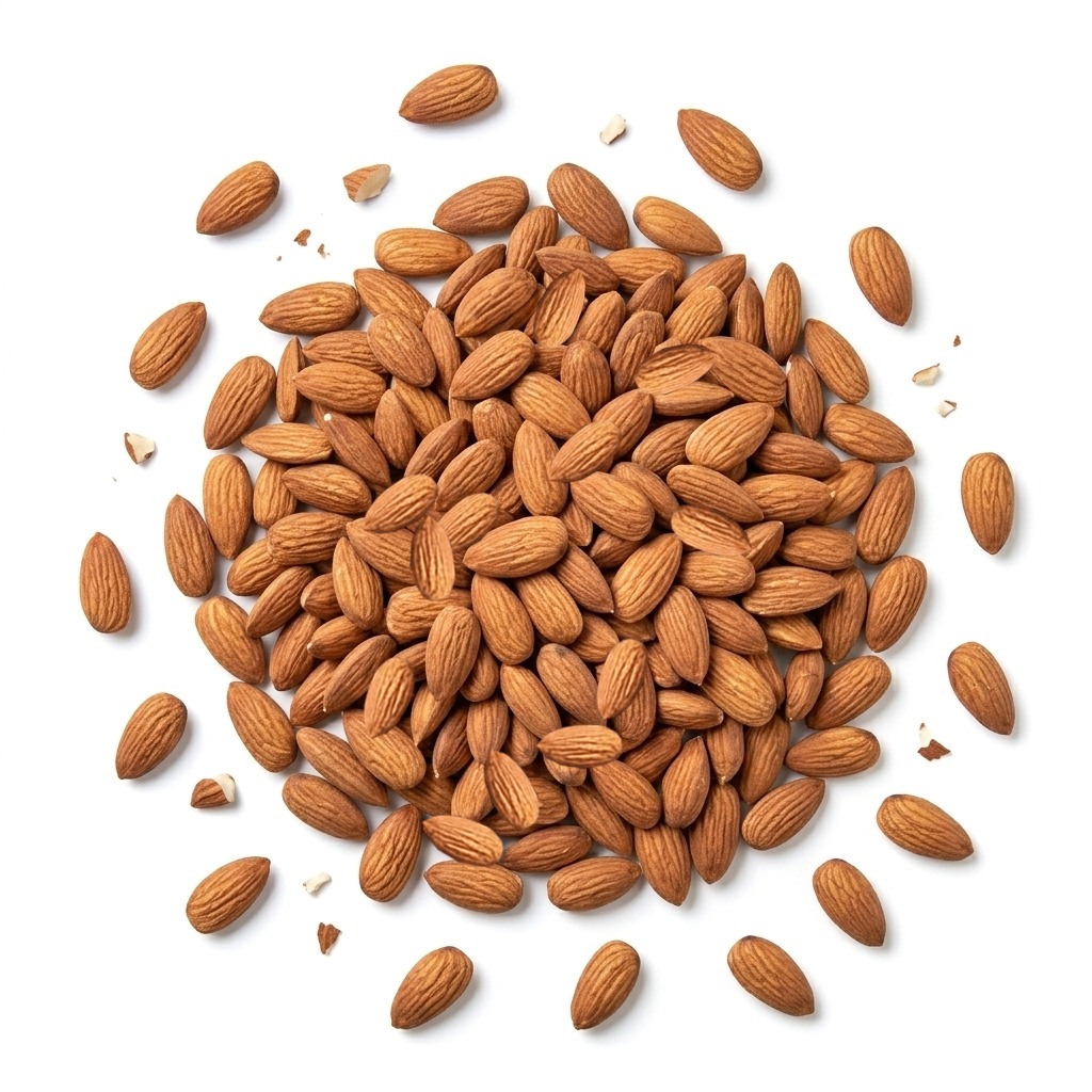Almonds spread out in a circle