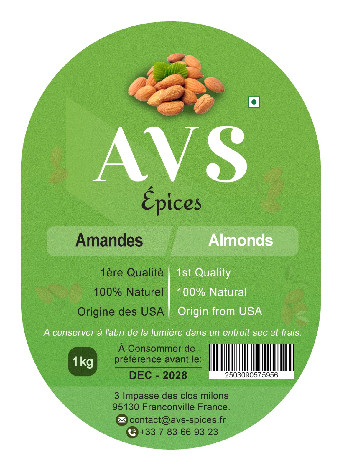 California almonds product label