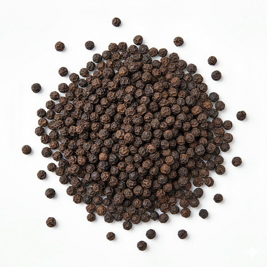 Thalassery Black Pepper heaped together